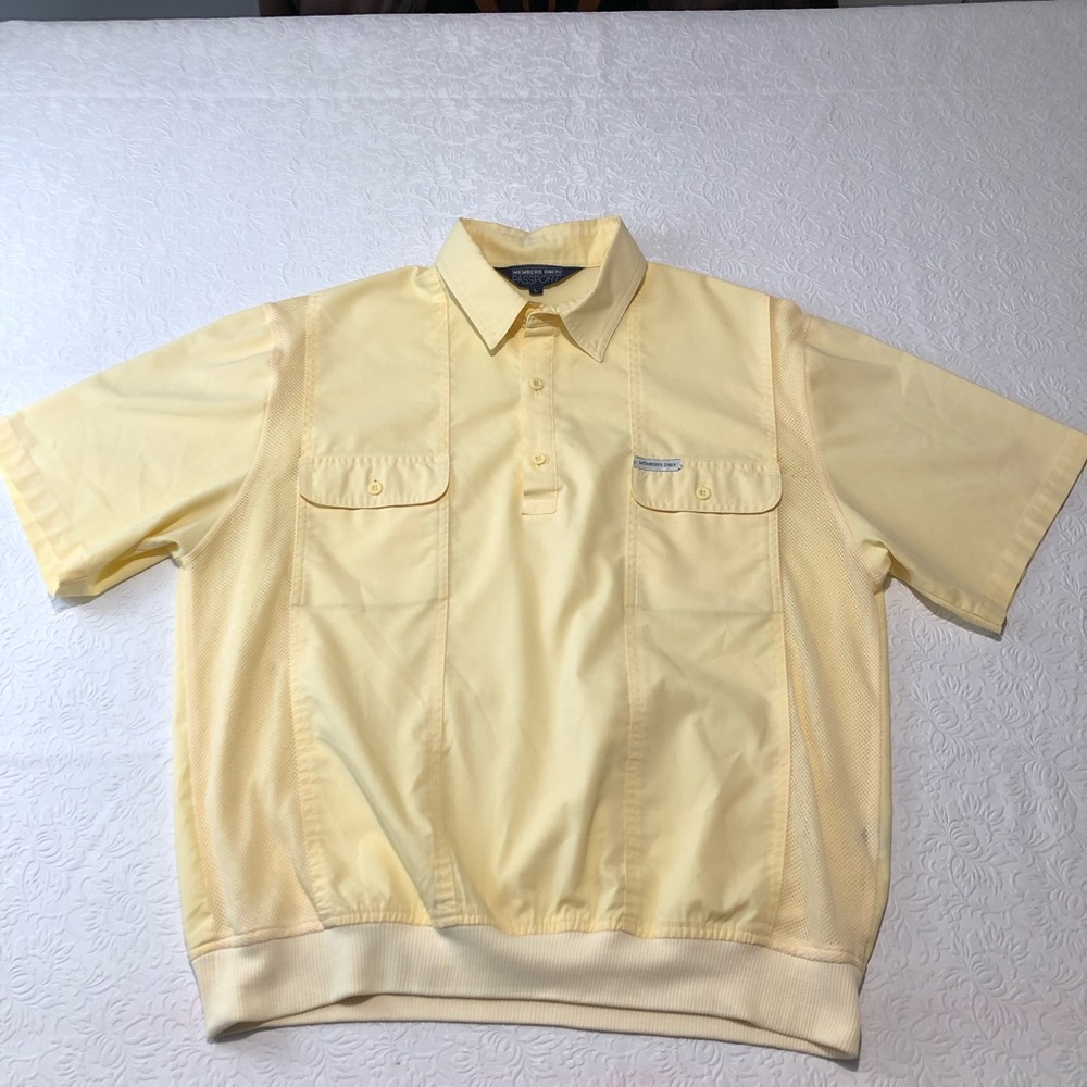 Vtg Members Only Passport Elastic Waist Shirt Lg